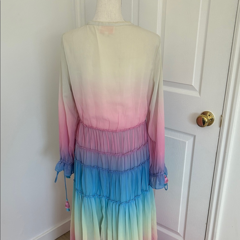 Rococo Sand Ombre Maxi Dress with Ruffle Details Large - Picture 4 of 8